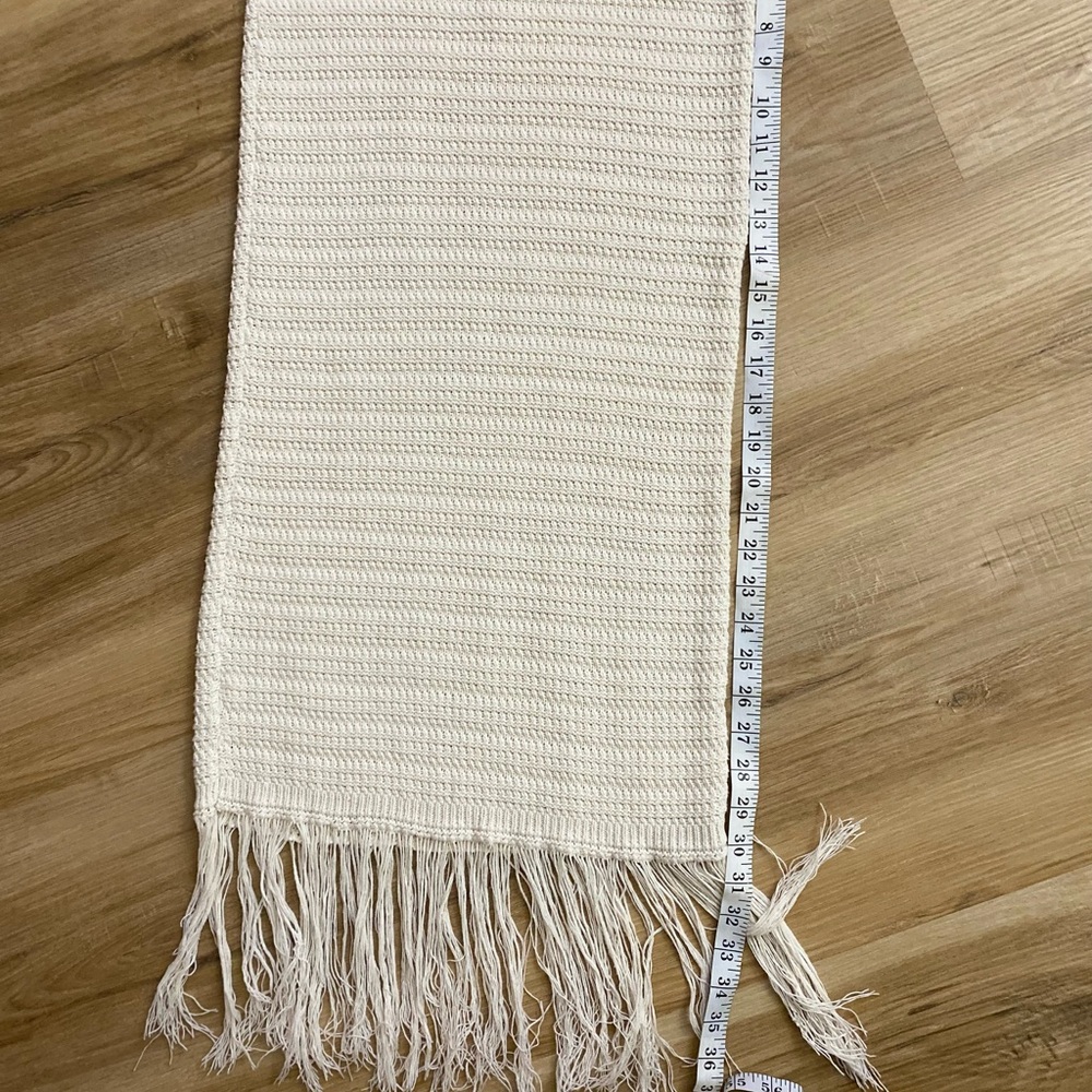 ❤️🔥❤️🔥Vacation Boho Ready Creamy Knit Fringe Skirt & Long-sleeve Crop Top Set - Picture 10 of 12